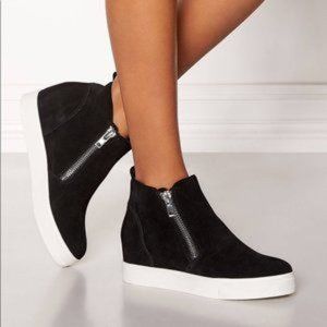 Steve Madden Black Carlen High Top Suede Sneakers